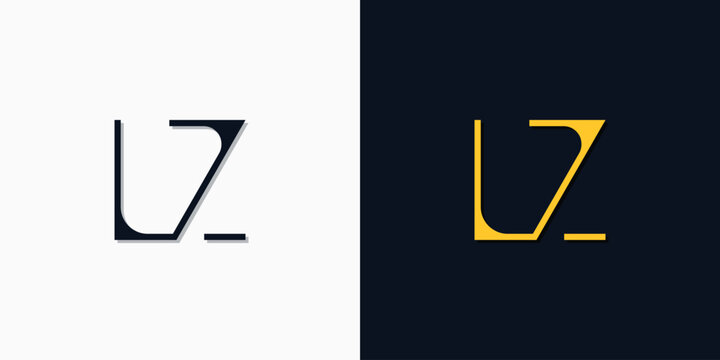Minimalist abstract initial letters LZ logo