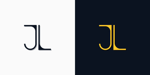 Minimalist abstract initial letters JL logo