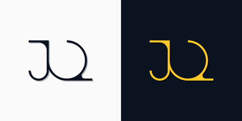 Minimalist abstract initial letters JQ logo