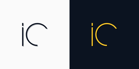 Obraz premium Minimalist abstract initial letters IC logo