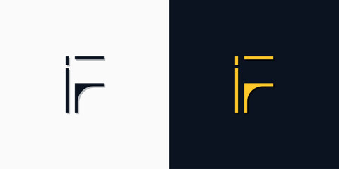 Minimalist abstract initial letters IF logo