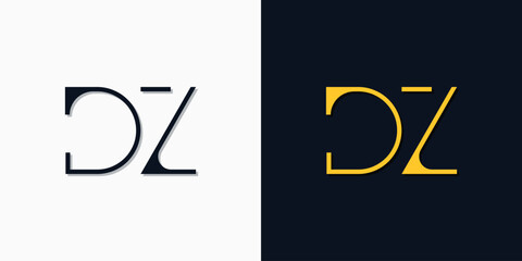 Minimalist abstract initial letters DZ logo