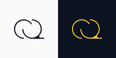 Obraz premium Minimalist abstract initial letters CQ logo