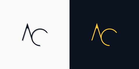 Minimalist abstract initial letters AC logo