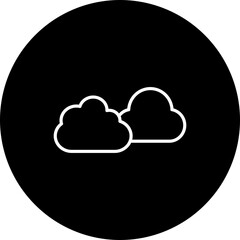 Cloud Vector Black Circle  Icon Design