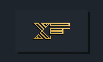 Elegant line art initial letter XF logo.