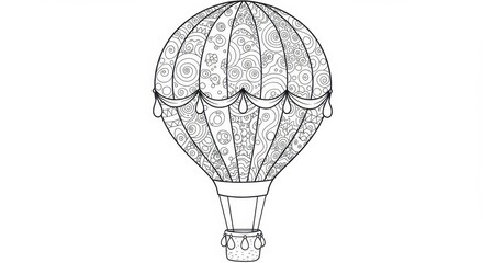 Hot Air Balloon Coloring Page
