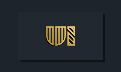 Elegant line art initial letter  UI  logo.