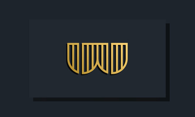 Elegant line art initial letter  UU  logo.