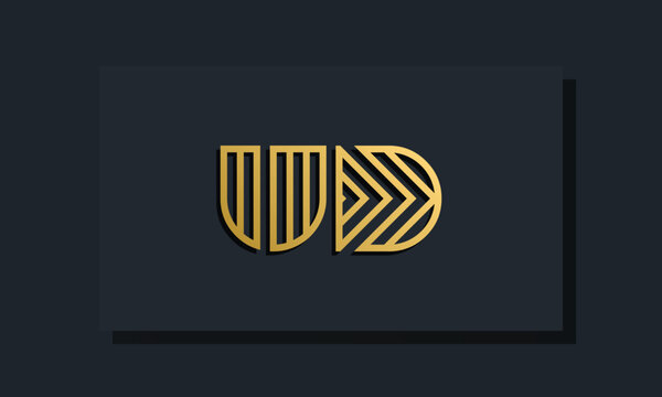 Elegant line art initial letter  UD  logo.