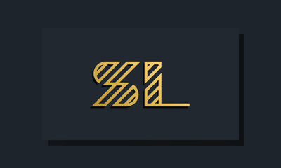 Elegant line art initial letter  SL  logo.