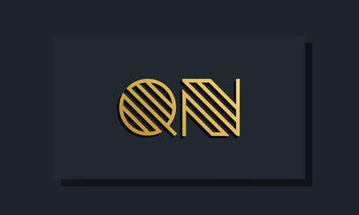 Elegant line art initial letter QN logo.