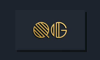 Elegant line art initial letter QG logo.