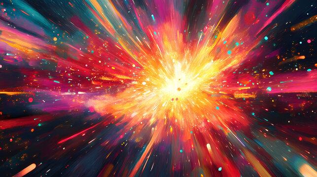 Vibrant image showing a disruptive force igniting innovation with a spark of creativity , innovation, disruption. Idea Spark. Illustration