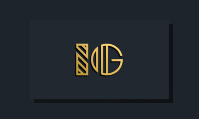 Elegant line art initial letter  IG  logo.