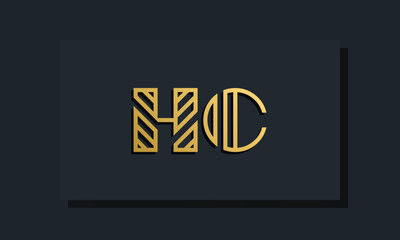 Elegant line art initial letter  HC  logo.