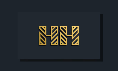 Elegant line art initial letter  HH  logo.