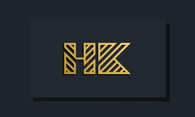 Elegant line art initial letter  HK  logo.