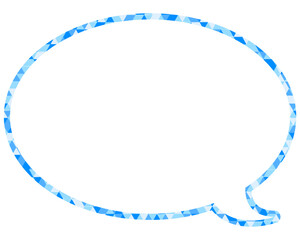 ステンドグラス風吹き出し　三角形模様　丸形