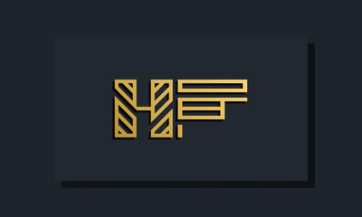 Elegant line art initial letter  HF  logo.
