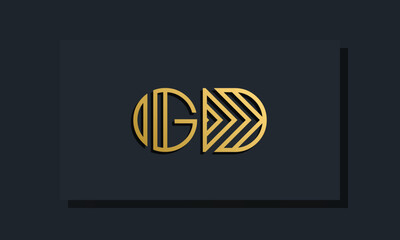 Elegant line art initial letter  GD  logo.
