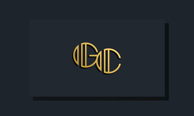 Elegant line art initial letter  GC  logo.