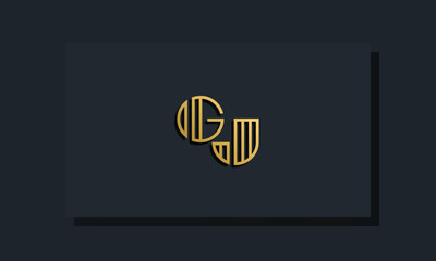 Elegant line art initial letter  GJ  logo.