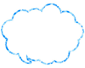 ステンドグラス風吹き出し　三角形模様　丸みのある雲形