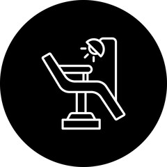 Dentist Chair Vector Black Circle Icon Design