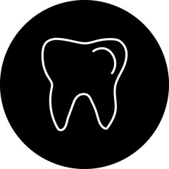Teeth Vector Black Circle Icon Design