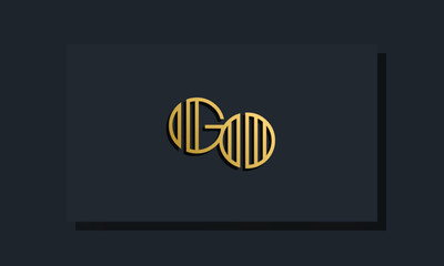Elegant line art initial letter  GO  logo.