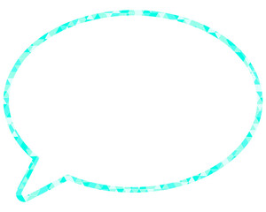 ステンドグラス風吹き出し　三角形模様　丸形