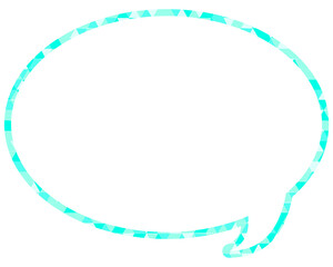 ステンドグラス風吹き出し　三角形模様　丸形