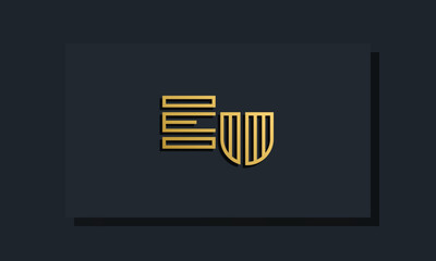 Elegant line art initial letter  EU  logo.