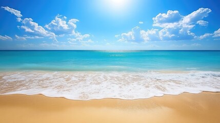 Gentle ocean breeze creating ripples across the sunlit beach water