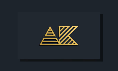 Elegant line art initial letter AK logo.