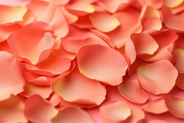Fototapeta premium Delicate, peachy rose petals, close-up view.