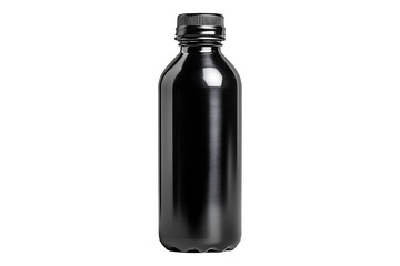 Black water bottle isolated on transparent background
