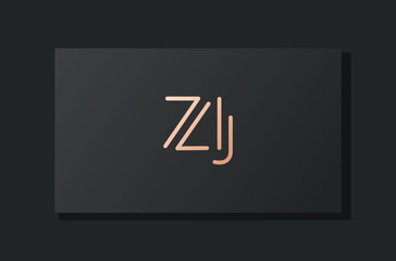 Abstract luxury initial letter ZJ logo.