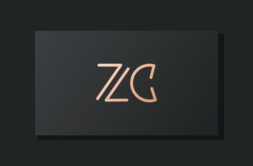Abstract luxury initial letter ZC logo.