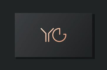 Abstract luxury initial letter YG logo.