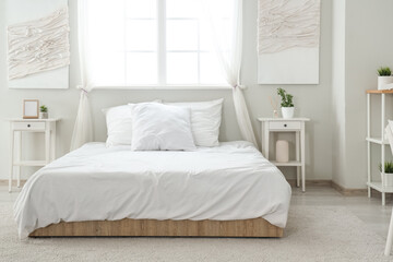 Interior of modern stylish comfortable bedroom