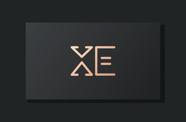 Abstract luxury initial letter XE logo.