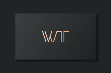 Abstract luxury initial letter WT logo.