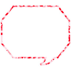 ステンドグラス風吹き出し　三角形模様　角のある八角形