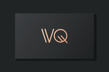 Abstract luxury initial letter VQ logo.