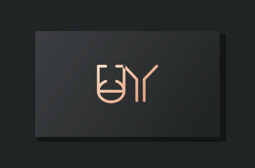 Abstract luxury initial letter UY logo.