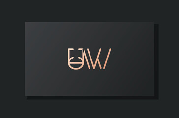 Abstract luxury initial letter UW logo.