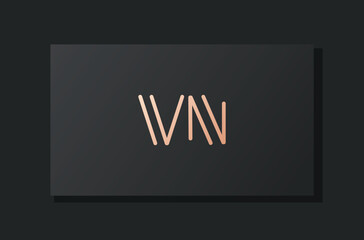Abstract luxury initial letter VN logo.
