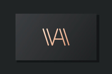 Abstract luxury initial letter VA logo.